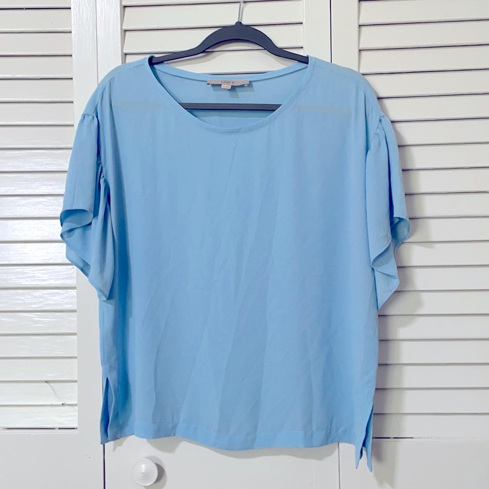 LOFT light blue polyester top